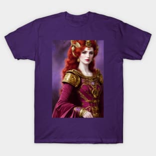 Futuristic Empress In Magenta T-Shirt